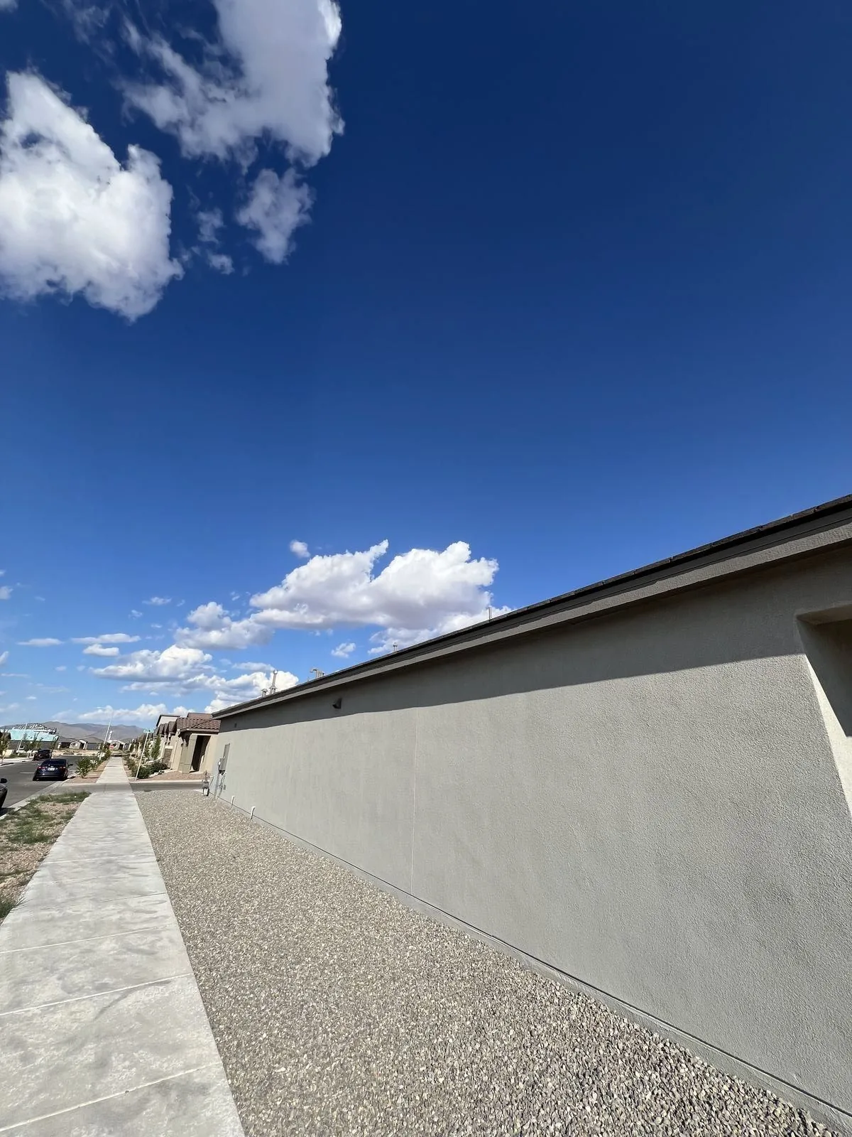 Clean finished stucco exterior wall